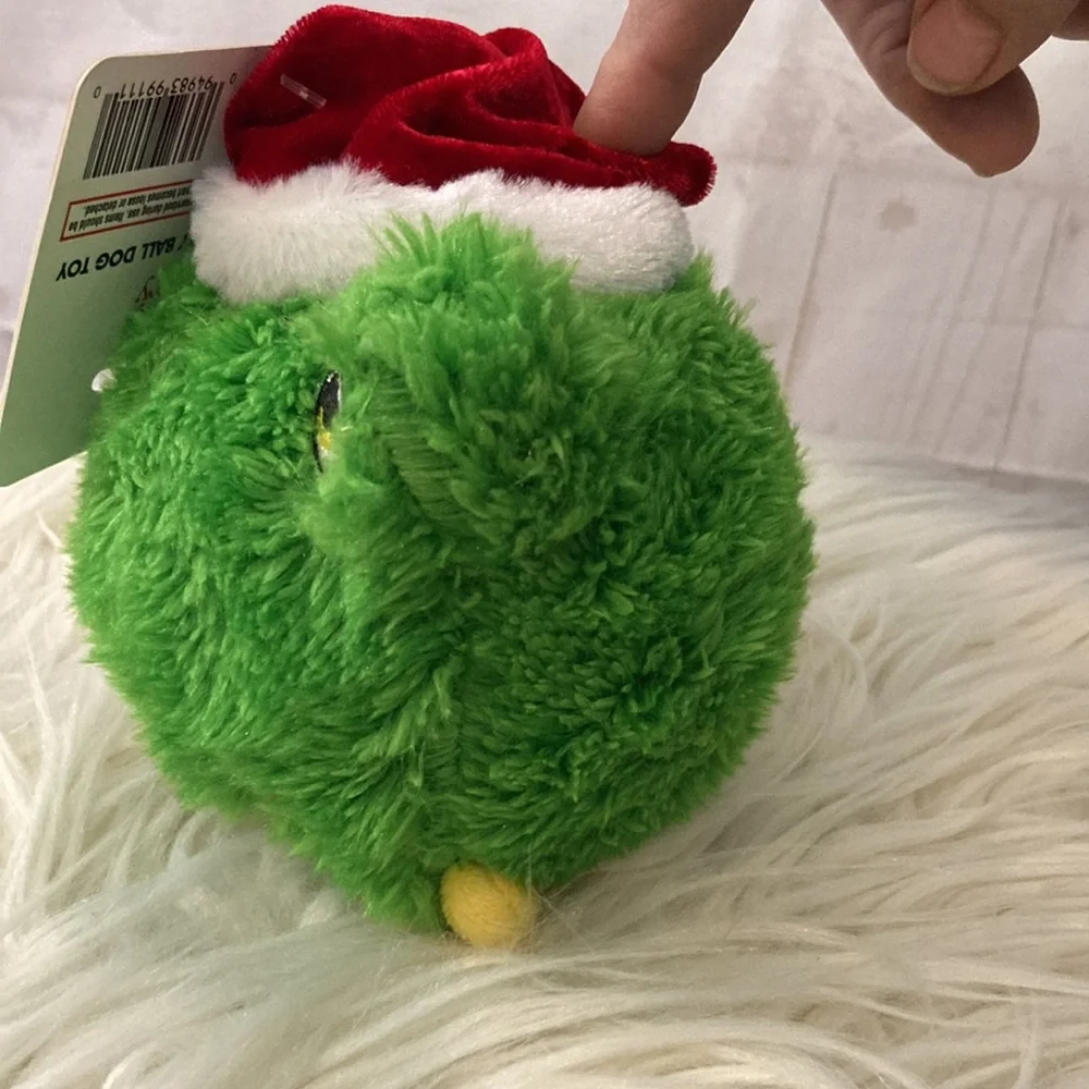 Pet Factory Holiday Squeaky Dog Toy Ball Frog Plush Ball